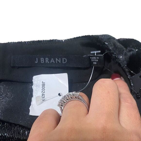 J Brand Black Daisy Short Sleeve Velvet Blouse - Picture 6 of 8